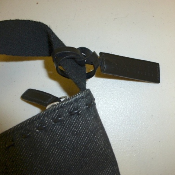 RALPH LAUREN black DENIM FABRIC BAG PURSE - Picture 5 of 5